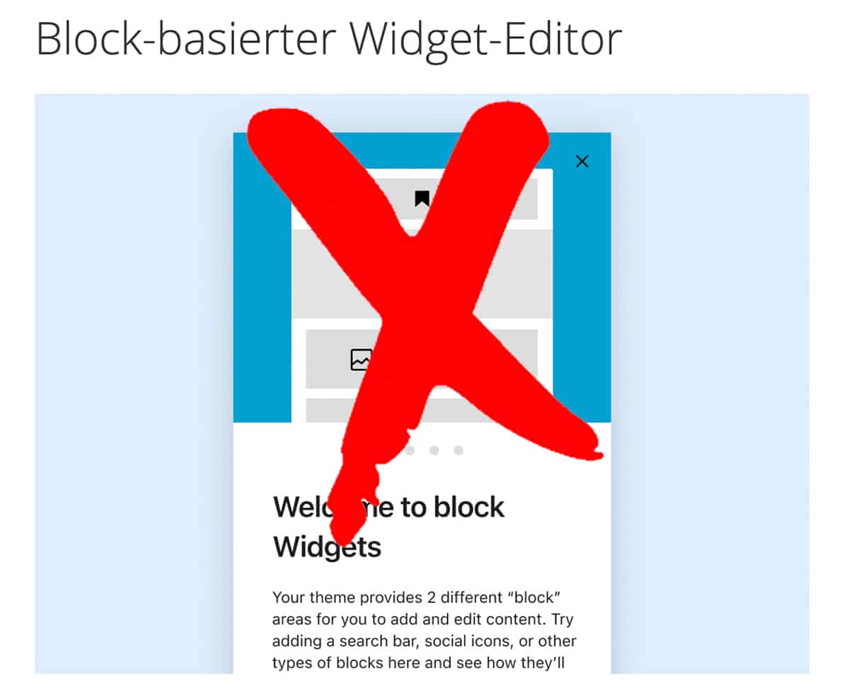 WordPress Block Widget Editor deaktivieren
